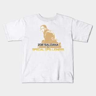 Zoe Saldana in Special Ops: Lioness graphic design by ironpalette Kids T-Shirt